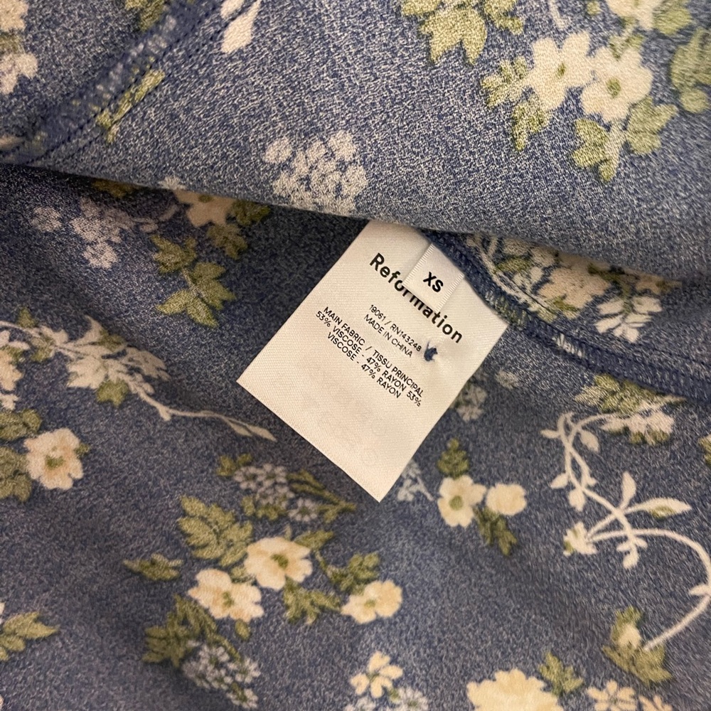 Reformation Nell Corset Top, XS, Blue Floral - Picture 7 of 13